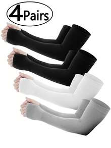 4pcs/1 Pair Beister UV Protection Cooling Arm Sleeves, Unisex Summer Outdoor Sun Protection Arm Covers With Thumb Hole - Multicolor - View 13