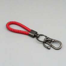 1pc Braided Rope Keychain With Lock, Men Key Holder For Motorcycle, Anti-Lost Car Key Ring Charm - Multicolor - View 12