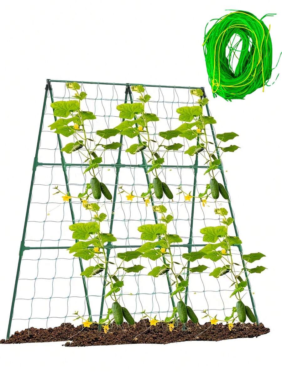Giàn leo cây ngoài trời chịu được thời tiết - Gồm các cột thẳng đứng chắc chắn và cấu trúc lưới PVC đan thoáng, thích hợp cho các loại dây leo, thường xuân, đậu, v.v. Dễ dàng lắp đặt trong luống hoa, vườn rau và ban công, với chi phí bảo trì thấp. - nhiều màu - Xem 1