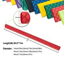 1个鱼竿手柄套，防滑热缩管，带鱼鳞纹路，绝缘手柄套，适用于鱼竿、羽毛球拍及各种装备和日常用品 - 彩色 - 查看 4