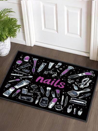 1pc Outdoor Anti-Slip Mat, Geometric Print Indoor Carpet, Bathroom Mat, Kitchen Mat, Decorative Rug, Soft Comfortable Floor Mat, Anti-Slip Mat For Kitchen, Indoor, Outdoor, Entrance, Bedroom, Machine Washable Home Decor