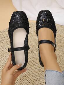 Black Mesh-black and Silver Sequins