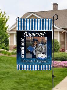 1pc Custom Photo Garden Flag,Personalized Graduation Gift,Customizable University Of Senior 2026 Flag,Custom Text And Image Graduation Banner,Graduation Season Gift,Graduate Gift For Her,Outdoor Yard Decor,Graduation Party Decor - Multicolor - View 5