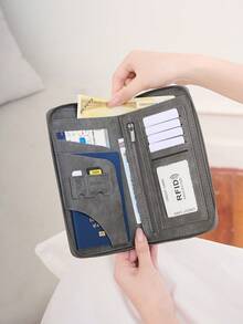 CHARM INFINITE RFID Blocking Passport Holder Waterproof Travel Wallet Multifunctional Document Organizer With Zipper Pocket - Multicolor - View 9