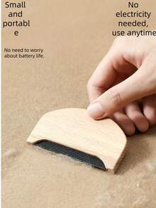 1 pieza Quitapelusas manual, Rasuradora de tela de madera de haya, Desempolvador de suéteres de lana, Recortador de pelusa para ropa - A - Ver 5