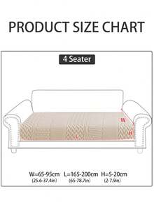 1pc Plush Fabric Sofa Slipcover, Anti-Stain Durable Non-Slip Sofa Seat Cover, Suitable For All Seasons, Pet-Friendly, Machine Washable, Stretch Sofa Cushion Cover, Fits Single/Loveseat/3-Seater/4-Seater Sofa, L-Shaped Sofa, Backrest Cover - Striped Pattern - White - View 13