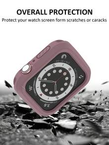 2pcs Soft & Flexible Outdoor Sports Silicone Watch Case Compatible With Apple Watch Ultra/Series 11/10/9/8/7/6/5/4/SE, 40mm/41mm/42mm/44mm/45mm/46mm/49mm, Unisex, Waterproof & Shockproof, Comfortable Touch, Easy To Wear, Smart Watch Protective Cover - Silicone Case - Smoky Purple - View 2