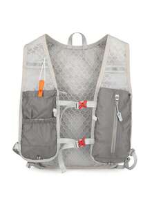 Running Vest With 500ml Soft Flask, Camel Hydration Backpack Hydration Vest With Water Bottle, Running Vest For Men & Women, Running Backpack, Adjustable - Grey - View 3