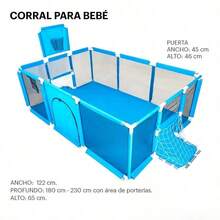 Corral Bebe Gimnasio De Juegos Porterías Y Tablero Infantil - Gris - Ver 5