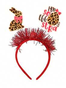 1pc Leopard Print Chicken Egg Shaped Cute ABS Plastic Easter Party Headband - Multicolor - View 7