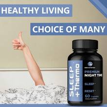 Nighttime Dietary Supplement Capsules - Contains Vitamin D, White Kidney Bean Extract, Green Coffee Bean Extract, L-Theanine, And Lemon Balm Extract - Suitable For Both Men And Women, Promotes Sleep And Relaxation - 60 Capsules - 1瓶 - 查看 4