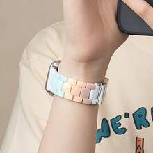 1pc Rainbow Color Strap, Compatible With Apple Watch 38mm 40mm 41mm 42mm 44mm 45mm 46mm 49mm, Minimalist Candy Color Band, Compatible With Apple Watch Series 11 10 9 8 7 6 5 4 3 2 1 SE, Compatible With Watch S11 S10 S9 S8 S7 S6 Ultra 3/2/1, Fashionable Smart Watch Band, Compatible With Apple Watch Strap - Seven Colors - View 4