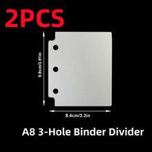 2张A5/A6/A7/A8/M5活页笔记本分隔页，多孔PP哑光透明标准分隔页，适用于学校和办公室，开学季必备 - 套裝 - 查看 12