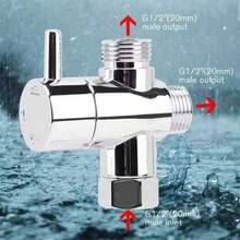 1pc 4-Way Shower Diverter Valve, Quick Switch 1 Inlet To 2 Outlets Shower Head Diverter Accessory - Type B Hardware Accessories - View 4