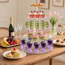 1pc Transparent Acrylic Multi-Tier Cupcake Display Stand - Clear Dessert Display Rack, Round Multi-Layer Cupcake Stand, Transparent Acrylic Cupcake Tower, Suitable For Weddings, Parties, Baby Showers And Gatherings - Clear - View 12