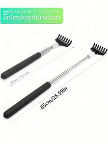 1/2pcs Back Extendable Scratcher Stainless Steel Telescopic Scratching Massager Extendable Telescoping Anti-Itch Tool Relax Back Claw - Multicolor - View 3