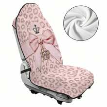 1pc Pink Leopard Print & Crown Bow Car Seat Cover - Fit For Most Vehicles, Cute Leopard Spot Design With Bow Accent, Machine-Washable Soft Protectors For, 2D Flat, Perfect Birthday Gift For Family Or Friends - Nhiều màu - Xem 7