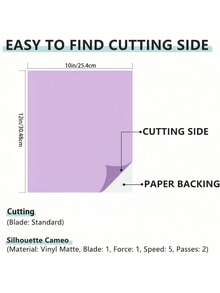 9pcs 12"X10" Matte Metal Vinyl Permanent, Permanent Adhesive Vinyl For Silhouette Cameo - 9 Metallic Color - View 2