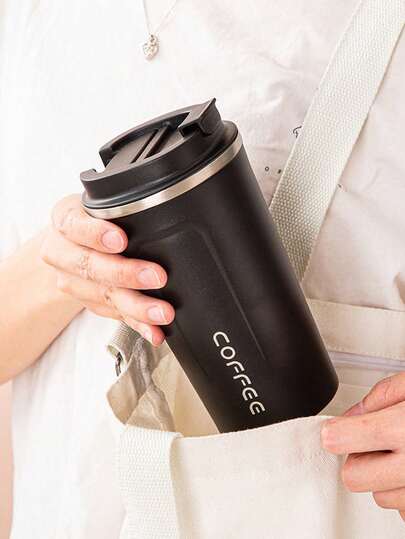 1pc Double-Layer Stainless Steel Insulated Coffee Cup, Mug, Water Bottle, Travel Tumbler, Office Cup, Back To School, Ramadan Gift