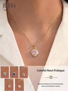 Hihho 这款心形项链是约会之夜的必备单品。环绕式设计能随着你的每一个动作捕捉光线，为你的连衣裙或衬衫增添浪漫奢华的气息。 - 心型 - 查看 1