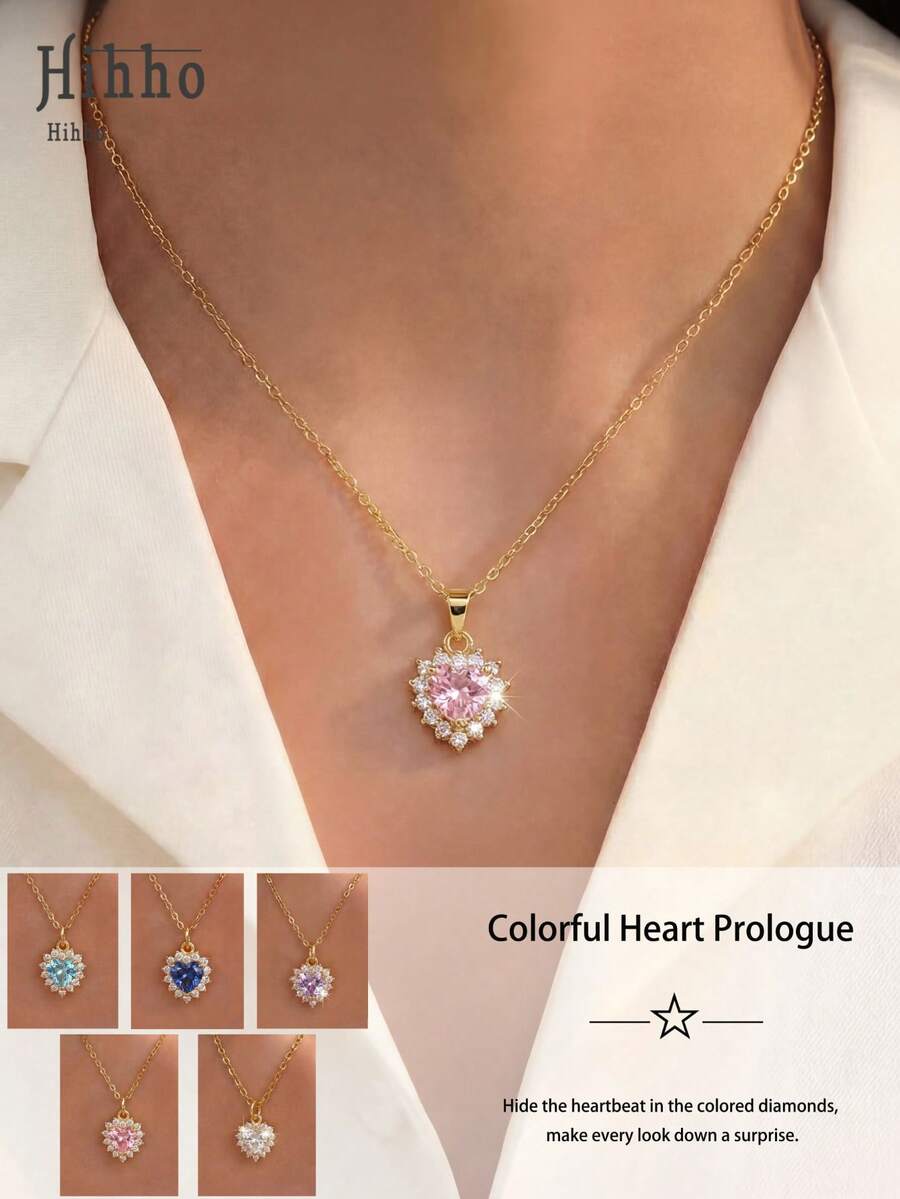 Hihho 这款心形项链是约会之夜的必备单品。环绕式设计能随着你的每一个动作捕捉光线，为你的连衣裙或衬衫增添浪漫奢华的气息。 - 心型 - 查看 1