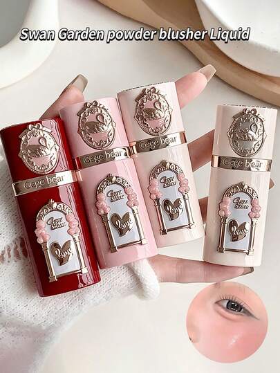 Gege Bear 1 pieza Rubor líquido mate, contorneado facial, de larga duración, ligero, rubor de maquillaje natural desnudo