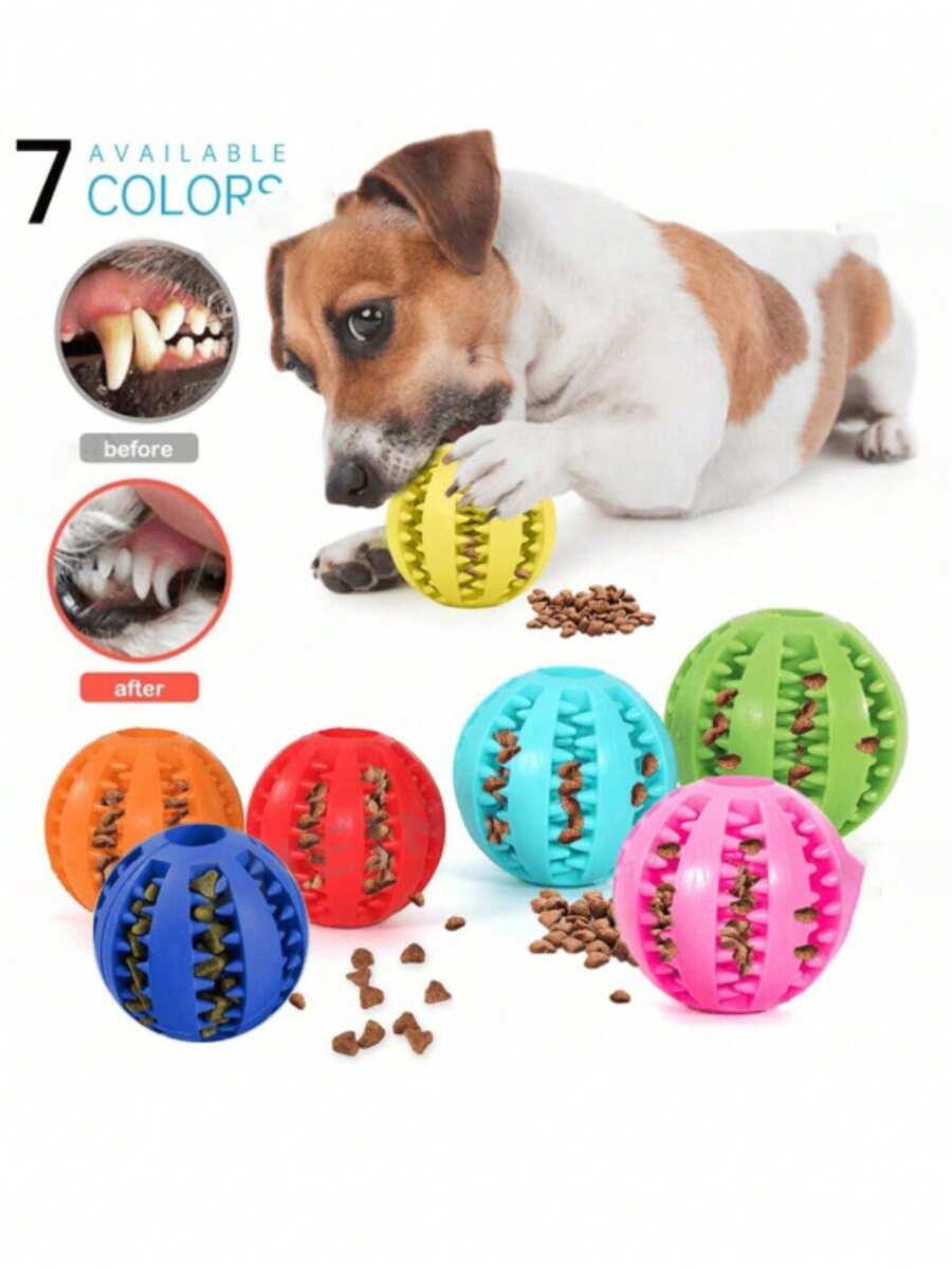 1pc Anti-Bite Dog Treat Ball Dispenser - Interactive Feeding Toy To Relieve Boredom, Suitable For Puppy Teething And Brain Training, Great For Dog Lovers - Multicolor - View 1