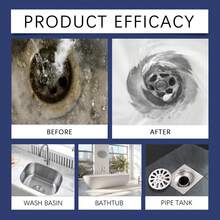 Limpiador de desagües - Disuelve profundamente el cabello y la acumulación de grasa, mantiene los desagües fluyendo suavemente, agente de limpieza de tuberías de desagüe - 100 gramos - Ver 7