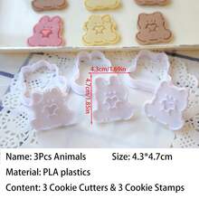 3Pcs Easter Rabbit Bear Cat Cookie Cutter Mold Heart Valentine's Day Biscuit Stamp Icing Cookie Plastics Kitchen Baking Items Back To School - View 15