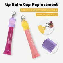 1pc Lipstick Cap Keychain, Suitable For Lipstick, Lip Gloss, Lanyard Or Bag Lip Balm Holder, Women Lip Makeup Keychain With Replaceable Leakproof Cap - View 4