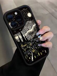 1 件装全新艺术星空图案软 TPU 防震手机壳，时尚风格，适合作为生日/节日礼物送给朋友、家人、情侣，适配各种手机。 - 黑色 - 查看 1