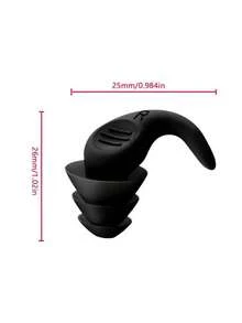2pcs Reusable Silicone Swimming Ear Plugs, Comfortable Soft Triple-Layer Shark Fin Design, Suitable For Swimming, Surfing, Snorkeling, Shower, Pond And Beach Water Sports - Random Style - Multicolor - View 6