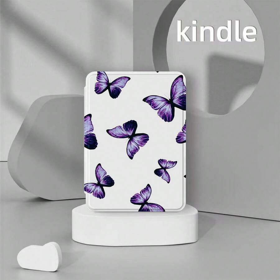 适用于 7/6.8/6 英寸 Kindle Paperwhite（第 12/11/10/7/6/5 代 - 2024 年款）的紫色蝴蝶图案保护套，Kindle 电子阅读器 Colorsoft Signature Edition 配件，优雅简约的保护套，轻薄便携，适合作为礼物赠送给同事和朋友。 - 彩色 - 查看 1