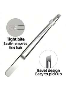 1/2pcs High Quality Stainless Steel Eyebrow Tweezers, Ingrown Hair Removal Tweezers, Slanted Eyebrow Tweezers, Facial Care Tools - View 4