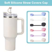 Capac de paie din silicon, compatibil cu cupele Stanley, 30/40 oz, pentru pahare, reutilizabil, rezistent la praf, pentru accesorii de 10 mm - Vizualizare 9