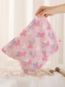 1个便携式蝴蝶图案印花化妆包，双面拉链化妆袋，多功能旅行洗漱用品收纳包 - 彩色 - 查看 5