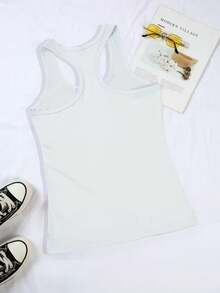 Disney Authorized A Y2K Fashion Sleeveless Tank Vest T-Shirt With Mickey Mouse Print, Cool Summer T-Shirt, Sleeveless Tank Vest T-Shirt With Round Neck Casual Top, Spring And Summer, Women's Wear, Multiple Sizes And Colors To Choose From. - White - View 2