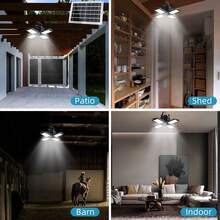 2 Packs Solar Outdoor Lights Solar Lights Indoor Motion Sensor Pendant Light 3 Colors 4-Leaf 4 Modes With Remote, Waterproof Security Lamp For Garage Shed Home Barn Shop Gazebo - 2packs - View 10