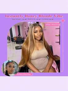 34 Inch Straight Wigs Human Blended Hair 13x6 13x4 5x5 Lace Front Wigs Human Blended Hair Pre Plucked 200 Density HD Transparent Straight Lace Frontal Wigs For Women Glueless Wigs Human Blended Hair - SP4/27 - View 7
