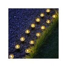 15 Piece Solar Outdoor Flat Pathway Lights Garden Decorative Lights - White Light - View 7