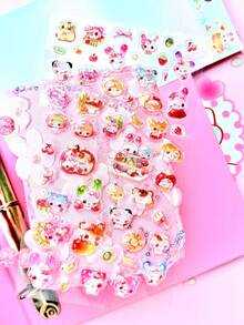 High-Quality Embossed Decorative Stickers, Interesting Design, Suitable For Phone Cases, Home Decor, Party Decorations, Various Holiday Gifts, Fashion , Luxury, Sewing, DIY, Graduation Ceremonies, Back To School Gifts, Decorations - Multicolor - View 10