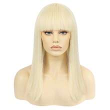 Light Blonde Straight Bob Wig With Bangs, K-Pop Style, High Quality Wigs For Ladies & Cosplay Enthusiasts - Champagne - View 12