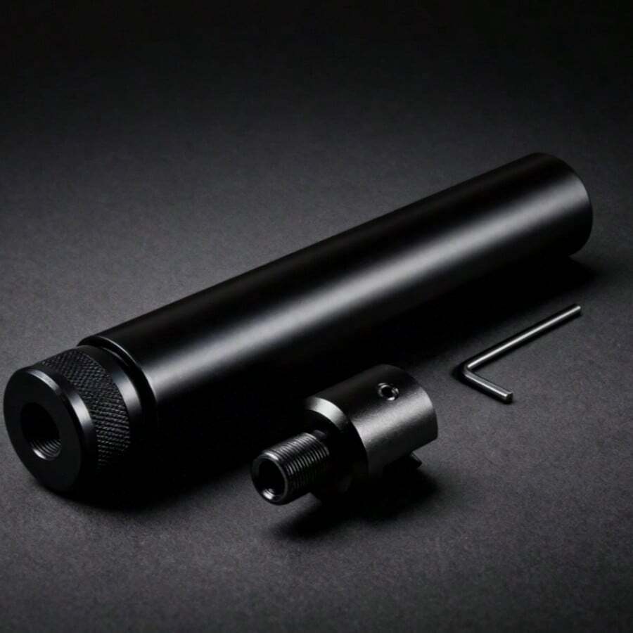 Aluminum Alloy 1/2x28 Thread Metal Connector Adapter With 7-Inch Extension Tube – Precision Machined Component For DIY Projects, Workshop Equipment Upgrade & Outdoor Gear Modification - Black - View 1