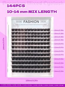 LUCK LTGIRL 1500/632/290/144 片装 DIY 假睫毛套装，D 卷度单根假睫毛 10-16mm，10D-20D-30D-40D-50D-60D-80D-100D，柔软仿貂毛浓密假睫毛，含睫毛粘合剂和封口剂，镊子，刷子和假睫毛卸除器，家用 - 黑色 - 查看 10