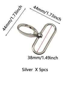 Set de 5 piezas de mosquetón de metal de 16/20/25/32/38mm para collar, correa, cinturón, llavero, bolso y otros accesorios DIY - Multicolor - Ver 12