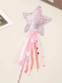 1 pieza/3 piezas/5 piezas Varita mágica Varita de hada Varita mágica con estrella de cinco puntas que brilla Bastón de hada para actuaciones de danza - A - Ver 4