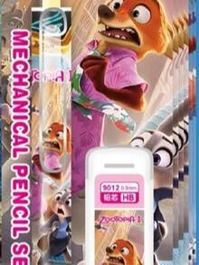 Bộ bút chì tự động Crazy Animal City với hình hoạt hình 2 - Bút chì chưa gọt + Nắp bút - Đồ dùng học tập cho mùa tựu trường (Bao gồm ngẫu nhiên 2 mẫu) - A - Xem 7
