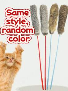 Cat Toys Teaser Wand With Rabbit Fur, Feather Stick, Balls, Scratching Pole, Interactive Toys For Cats - Multicolor - View 10