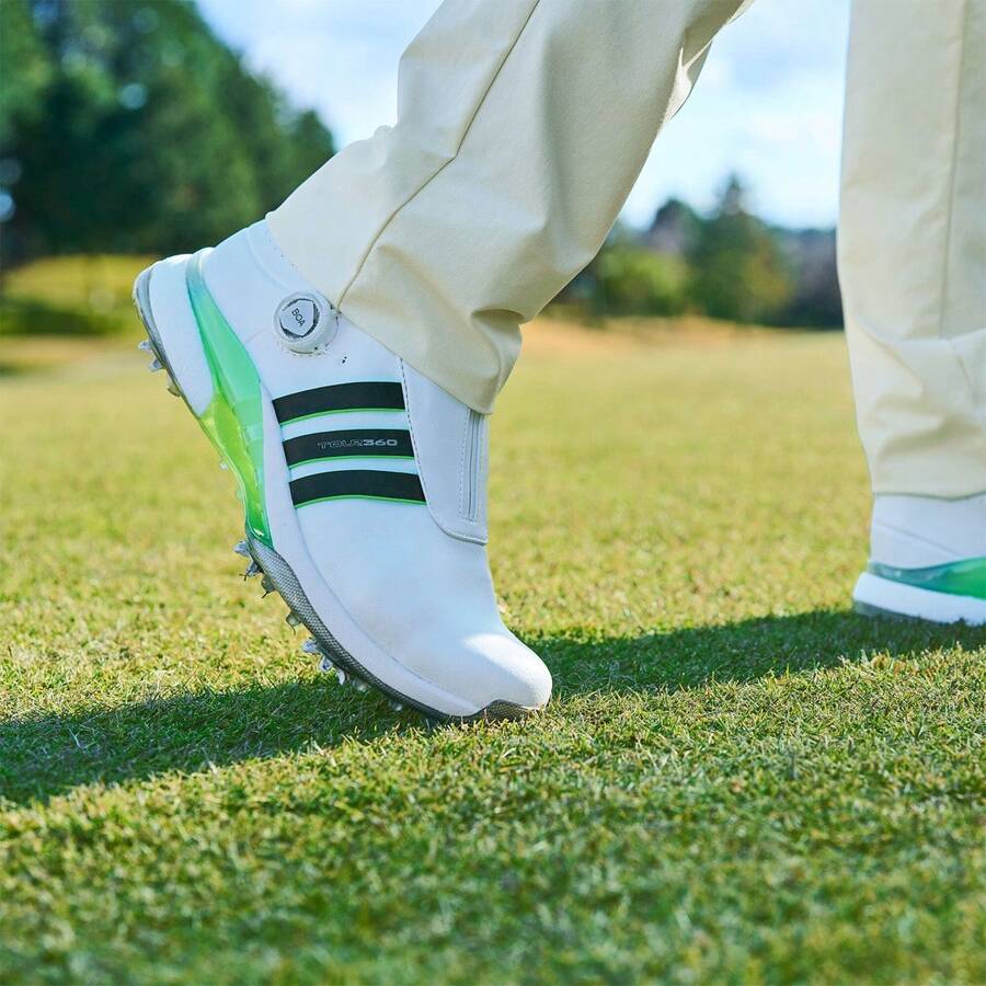 Adidas Men's TOUR360 24 BOA Golf Shoes With Rotary Closure - White - View 1
