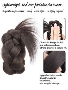 时尚合成发夹，自然蓬松的发髻假发，黑色和棕色接发，适合女性。 - 彩色 - 查看 5